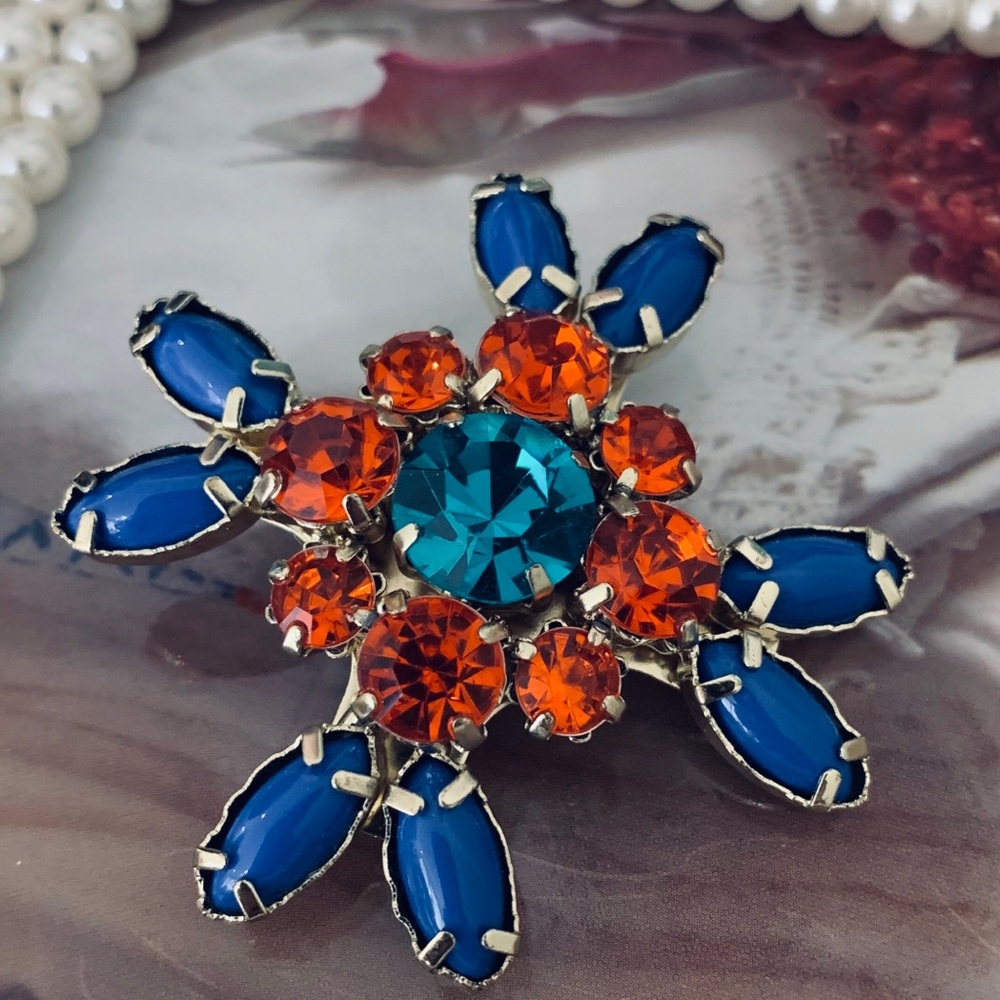 JEWELRY MULTICOLOR RHINESTONES BROOCH PIN